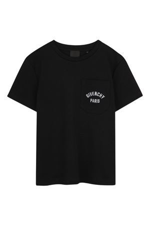 t-shirt in cotone nero GIVENCHY KIDS | H3112209B